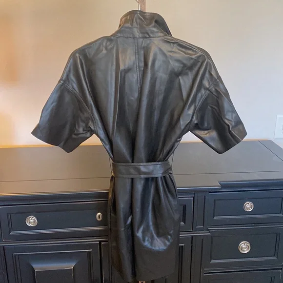 Zara Pleather Shirt Dress - Picture 3 of 7